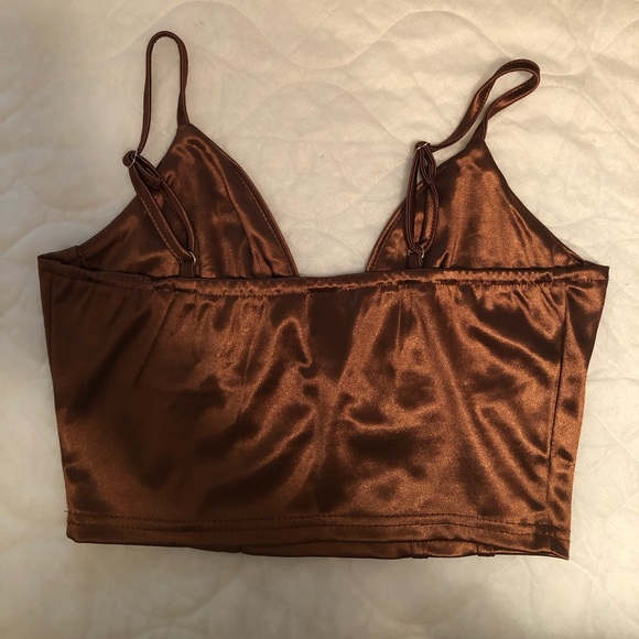 Shein silk brown corset crop top - Picture 3 of 3